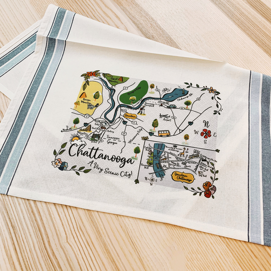 Chattanooga, Tn Map Full Color Note Card