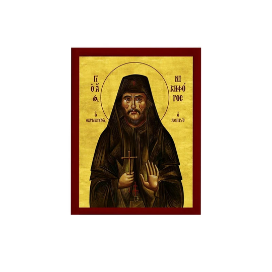 Saint Nicephorus Icon, Handmade Greek Orthodox Icon Of St Nikephoros Constantinople, Byzantine Art Wall Hanging On Wood Plaque