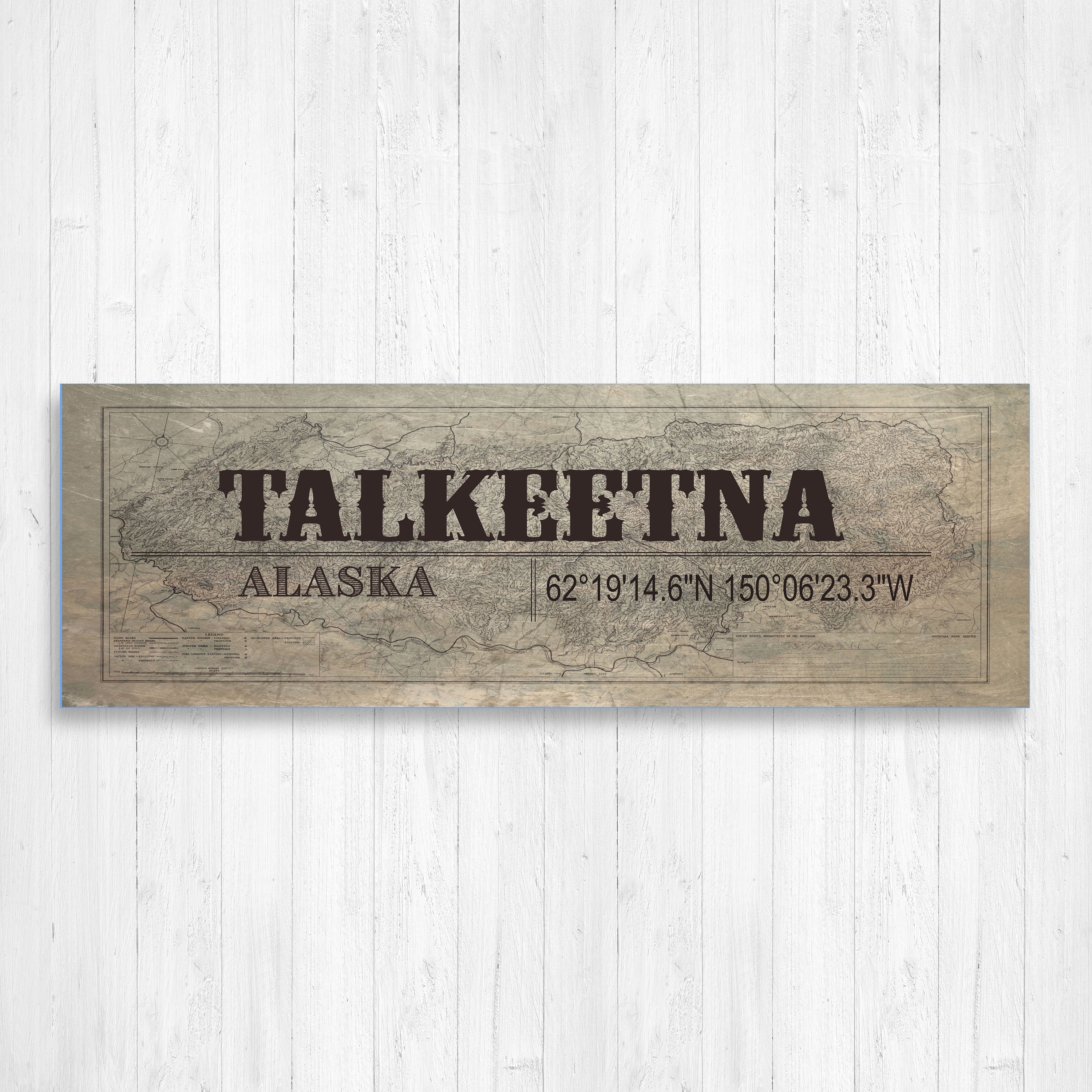 Talkeetna, Alaska Wall Canvas, Alaska, Talkeetna Vintage Town Canvas, Mountain Town, Decor, Art