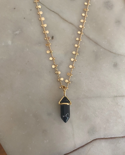 Black Marble Point Necklace