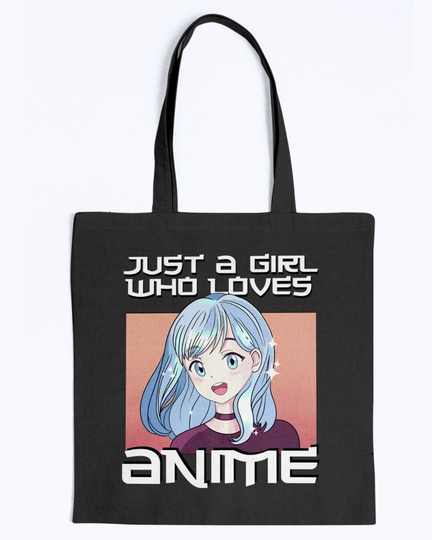Just A Girl Who Loves Anime Tote Bag, Lover Gift, Co Worker Office Gifts, Otaku Gift