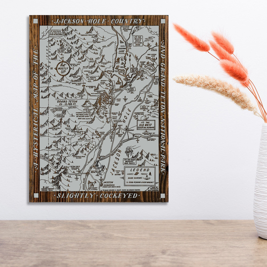 Wyoming Jackson Hole & Grand Teton National Park Hysterical Map