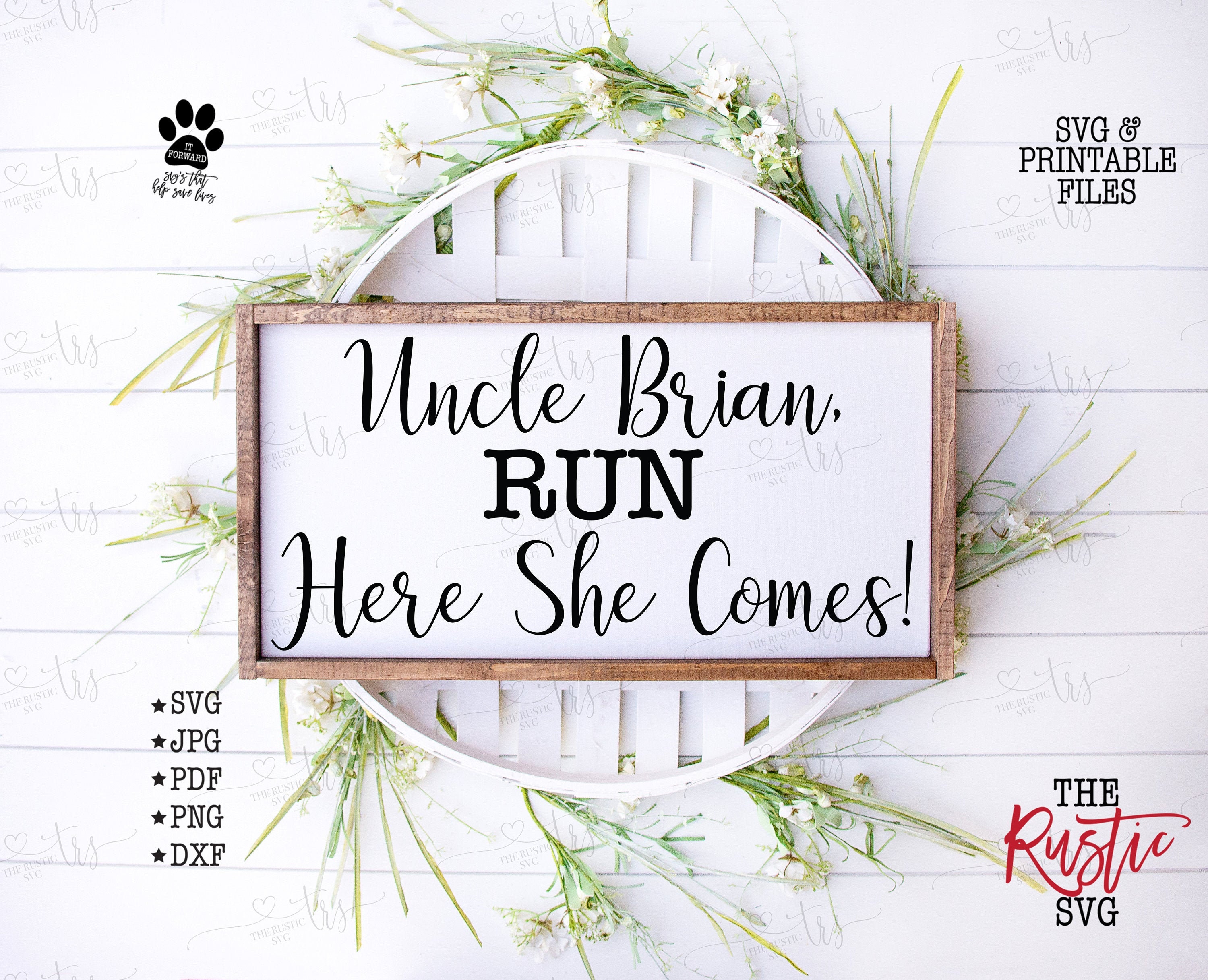 Ring Bearer Sign, Run, Here She Comes Svg, Printable Wedding Jpg, Pdf, Svg Files, Cricut, Silhouette, 005