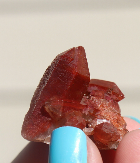 Ferruginous Red Quartz Crystal Cluster From Morocco 3.4 cm's