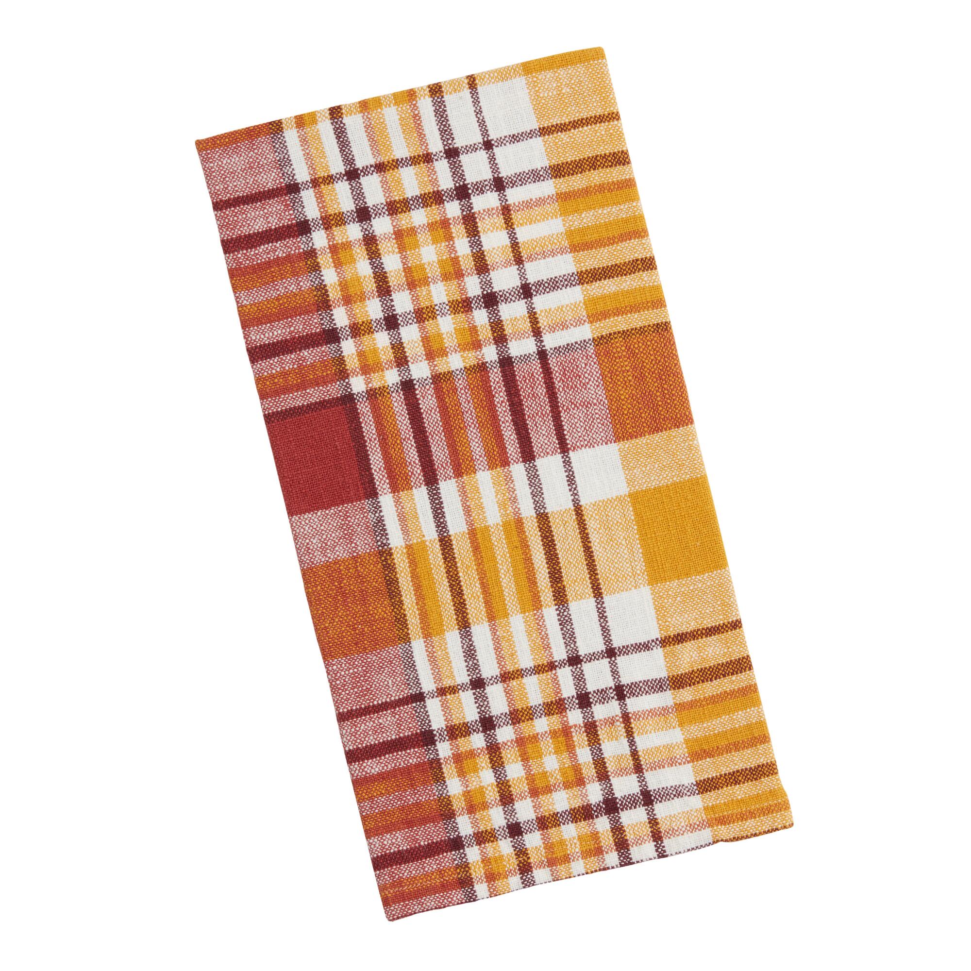 Warm Plaid Kitchen Towel Set of 2 by World Market