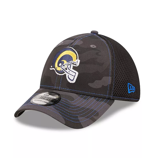 Men's New Era Camo/Black Los Angeles Rams Historic Logo Neo 39THIRTY Flex Hat, Size: Medium/Large, Green