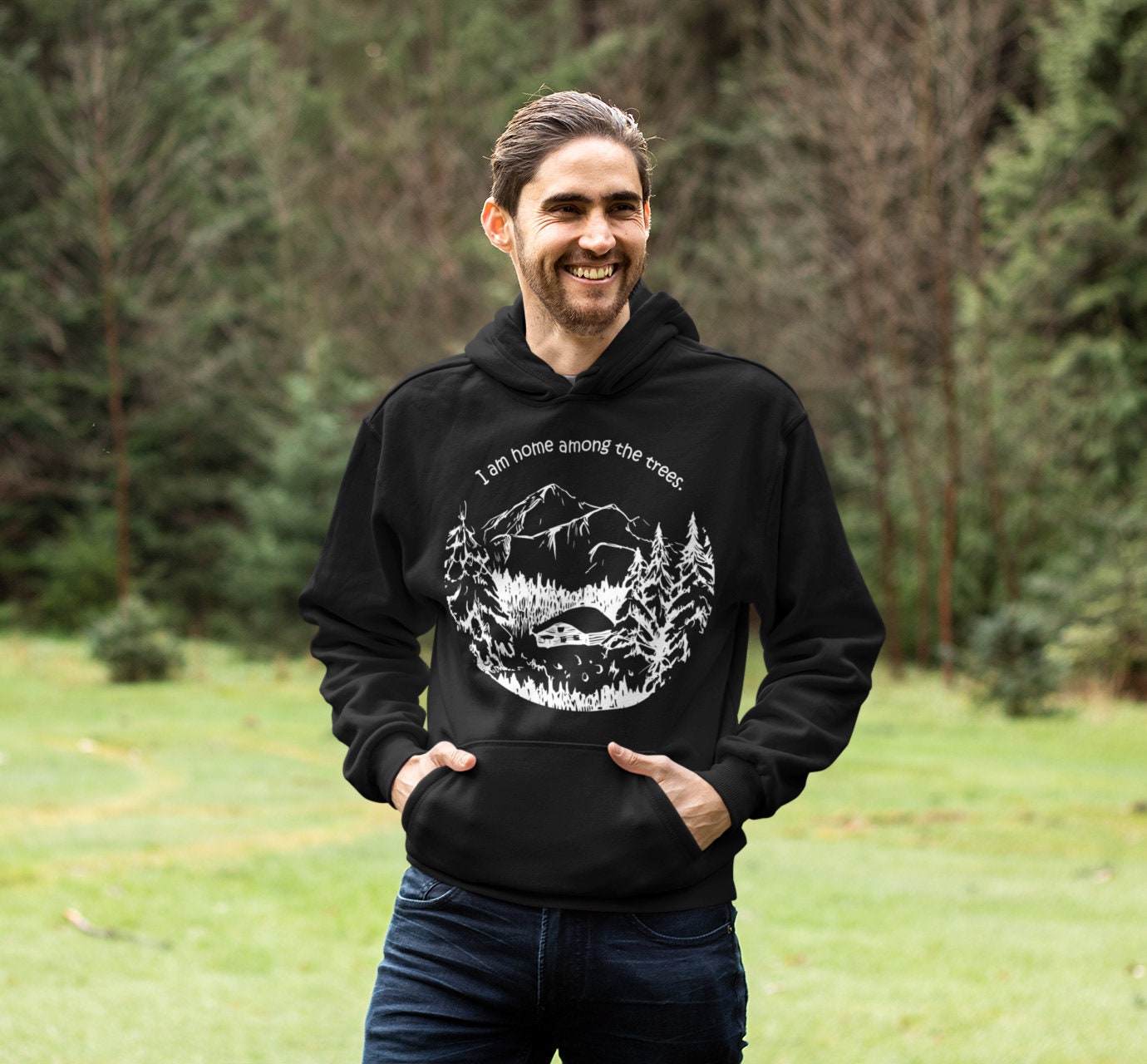Among The Trees | Unisex Heavy Blend Crewneck Sweatshirt/Hoodie Nature Lover Adventure Mountain Camping Hiking Inspirational