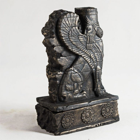 Historical Assyrian Shedu Persian Winged Bull Guardian Of Persepolis Relief Sculpture Ancient Replica Sculpture Www.neo-Mfg.com 7"