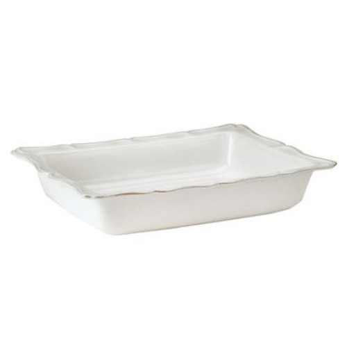 Juliska Berry Thread Whitewash 17.5" Rectangular Baker 17.5"L, 14.5"W, 2"H 3.2 Qt