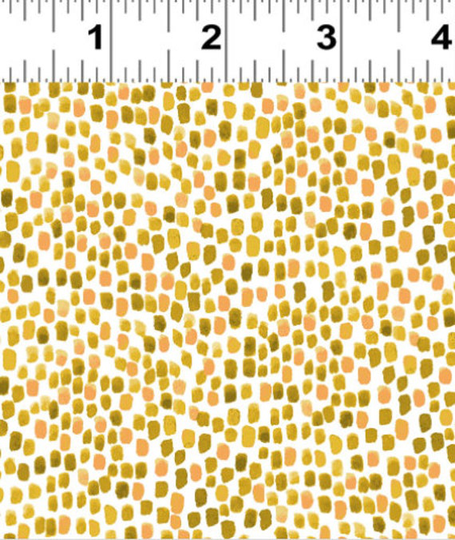 Paint Dots in Tonal Gold Blender From Dale Farm Collection By Rebecca Jones For Clothworks Fabric- 100% Cotton - You Choose The Cut
