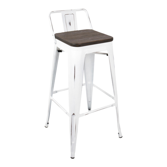 White and Espresso Low Back Ridgeby Barstools Set of 2 by World Market