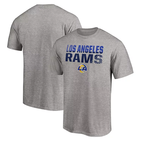 Men's Fanatics Branded Heathered Gray Los Angeles Rams Fade Out T-Shirt, Size: Medium, Grey
