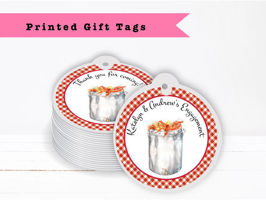 Crawfish Boil | Summer Cajun Seafood - Printed Gift Tags Thank You Card For Party Favor Bags Or Gable Boxes