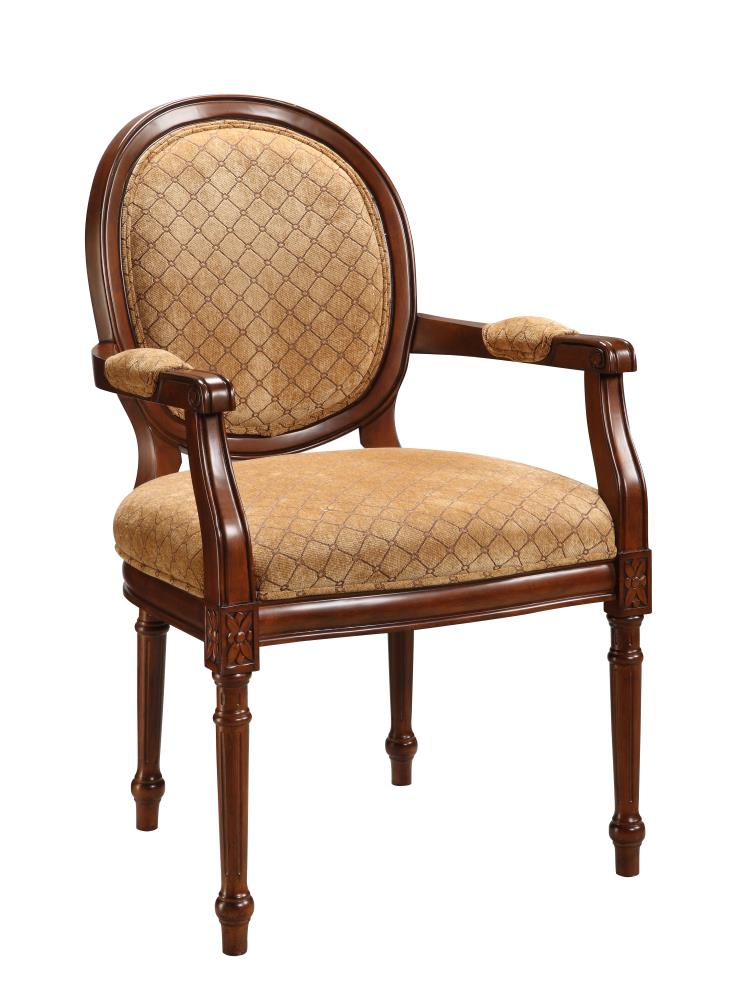 Coast to Coast Traditional Polyester/Polyester Blend Upholstered Swivel Dining Arm Chair (Wood Frame) in Brown | 94027