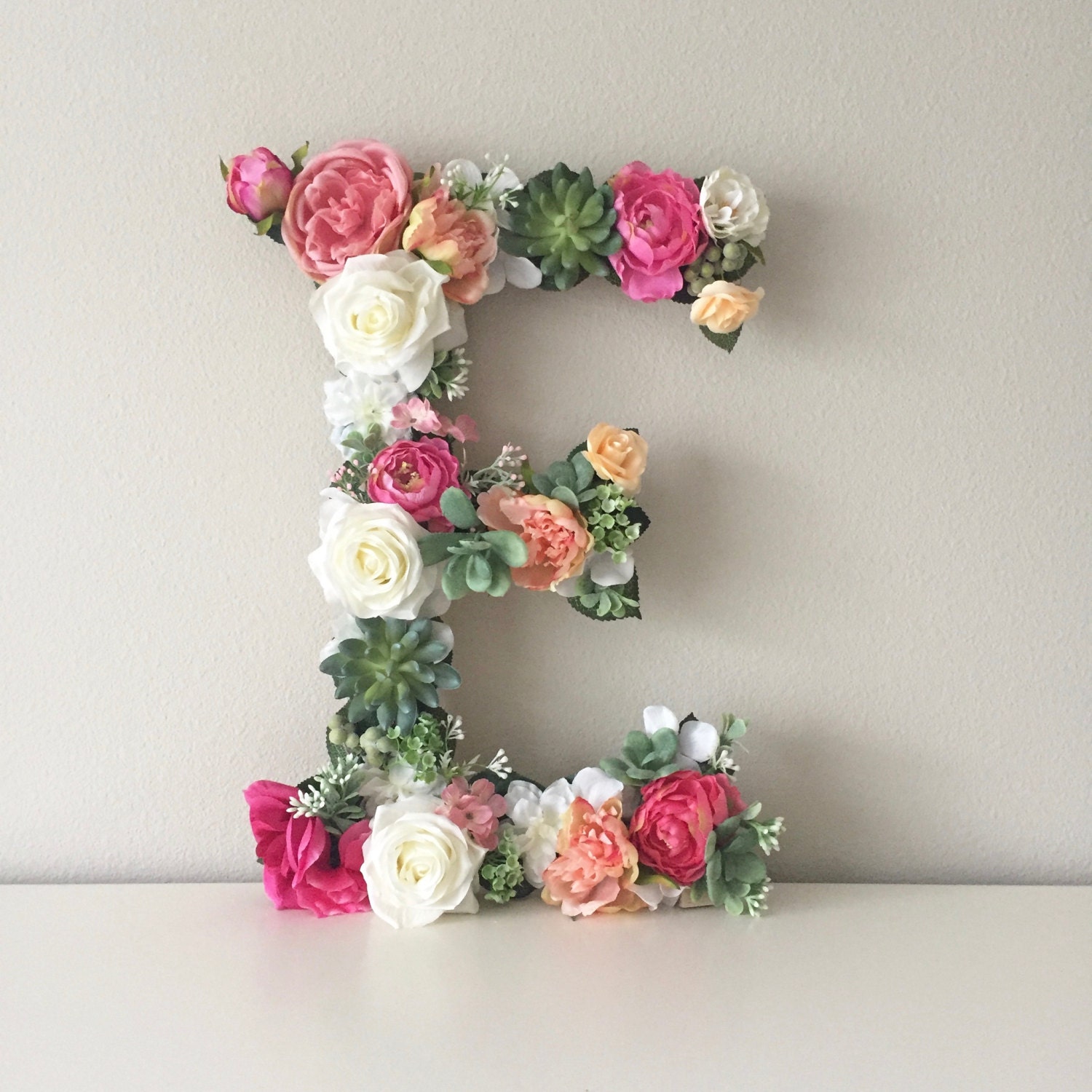 Wood Floral Letter 19 24, Custom Flower Letter, Wedding Nursery Baby Art, Shower Gift, Decor"