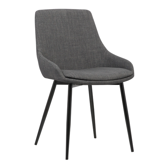 Armen Living Mia Contemporary/Modern Polyester/Polyester Blend Upholstered Side Chair (Metal Frame) in Black | LCMICHCH