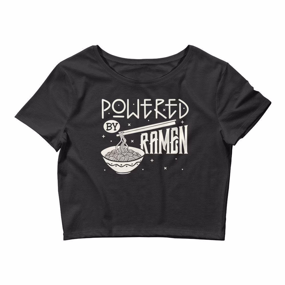 Sponsored Powered By Ramen, Women's Crop Tee Crop Top