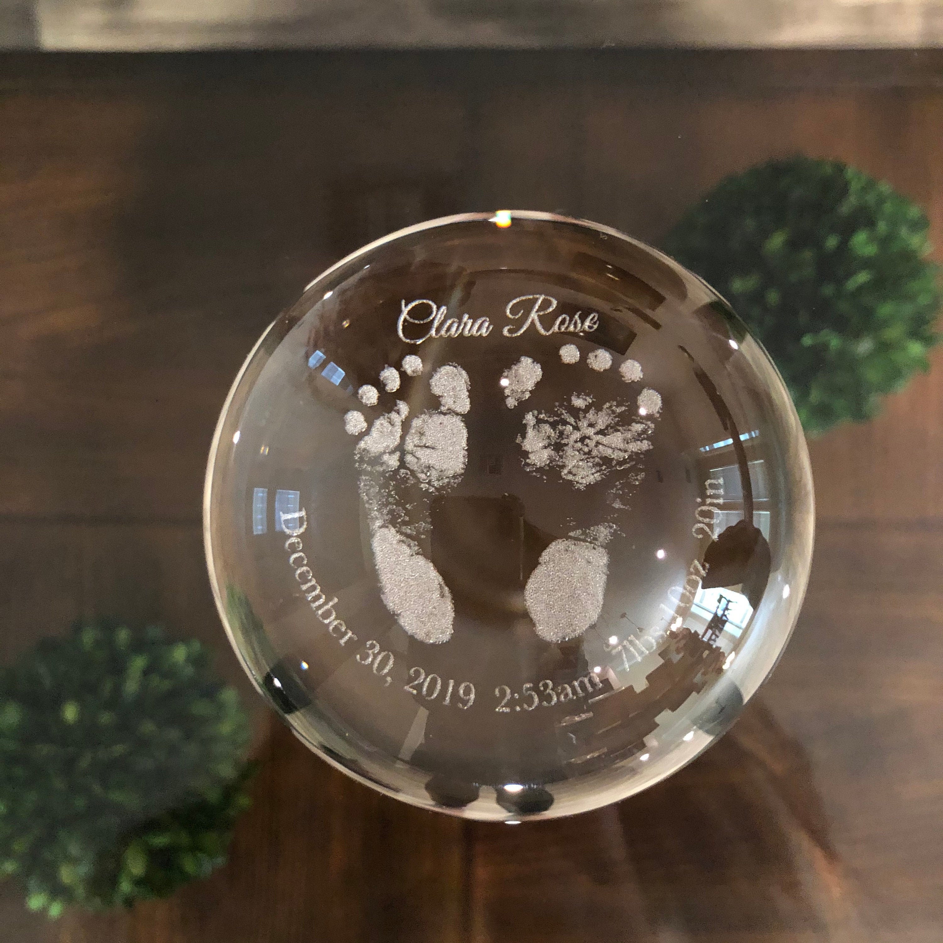 Glass Dome, Footprint Gifts, Paperweight, Fathers Day Personalized Gifts For Dad, Memorial