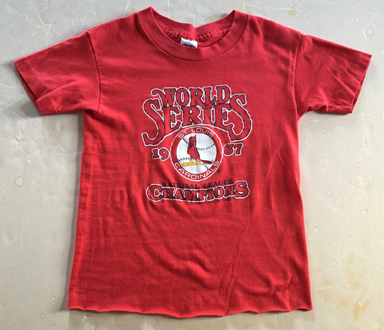 80S Vintage St. Louis Cardinals 1987 National League Champions World Series Playoffs Mlb Baseball Cropped Crop Top T-Shirt - Xxs X-X-Small