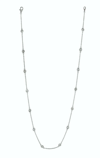 0.33 Carat Diamond By The Yard Necklace G Si 14K White Gold 14 Stones 20Inches