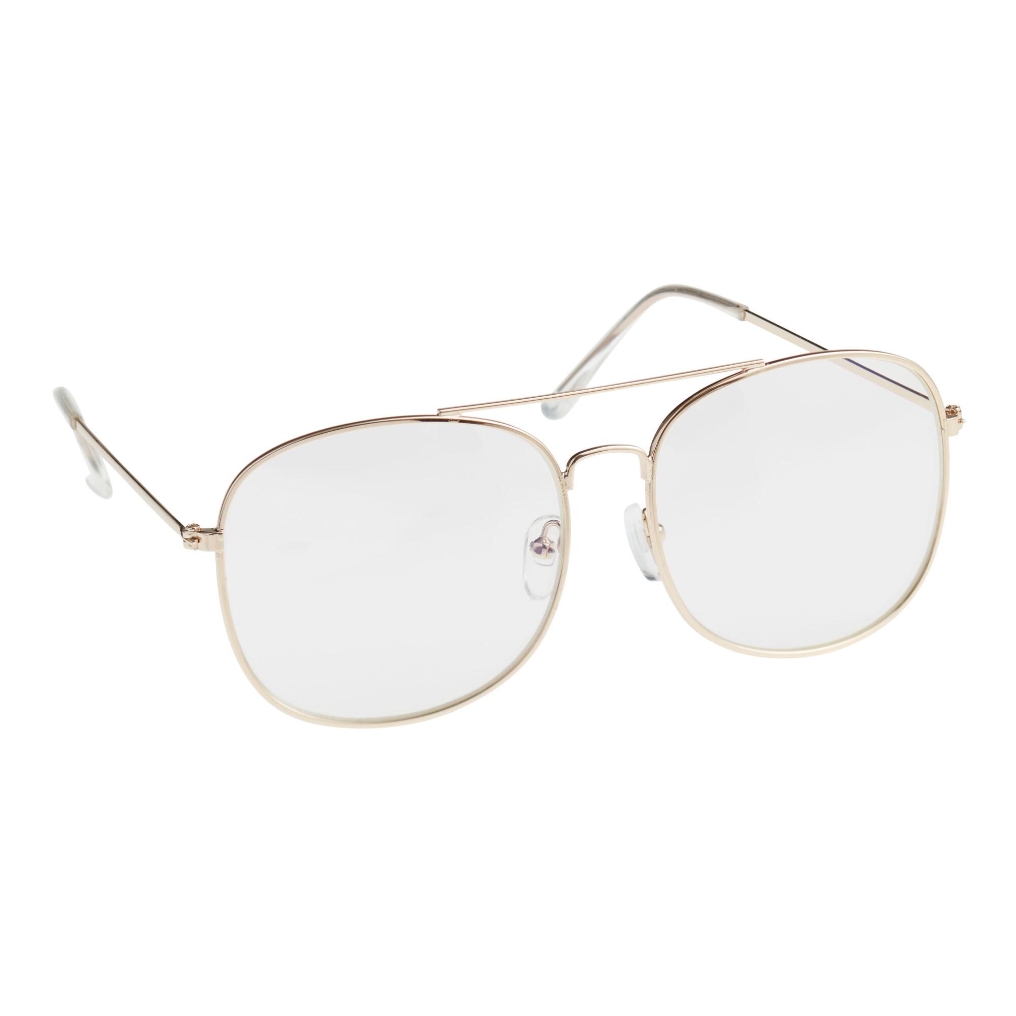 Gold Double Bridge Blue Light Blocking Glasses by World Market