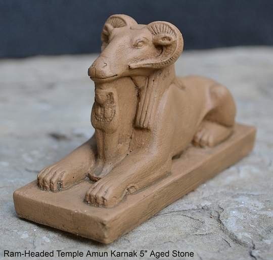 Egyptian Sphinx Ram-Headed Temple Amun Karnak Carving Sculpture Statue 5" Www.neo-Mfg.com