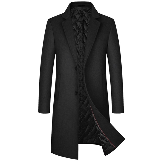 2022 Winter Wool Coat Men Fashion Long Wool Blends England Style Business Casual Trench Coat Men Solid Thick Wool Coats Jackets - black, 4xl