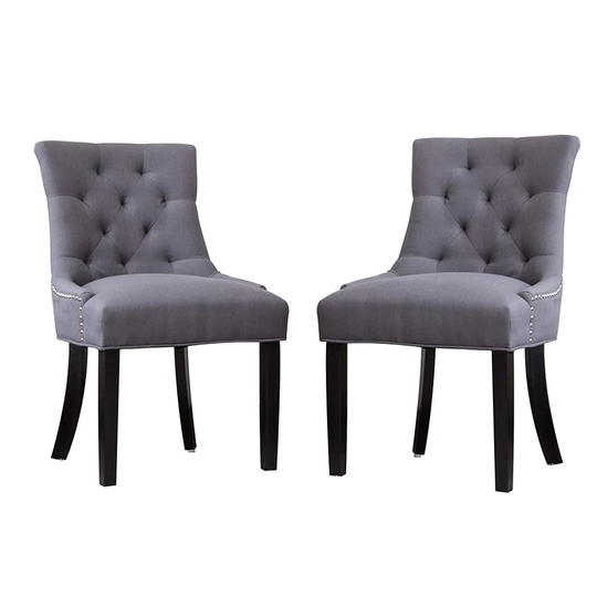 Clihome Set of 2 Dining Chair Contemporary/Modern Polyester/Polyester Blend Upholstered Dining Side Chair (Wood Frame) in Gray | ZB-PH-011-2-GY