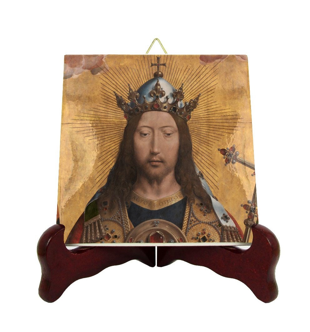 Jesus Christ The King - Religious Gifts Christian Icon On Tile Catholic Art Catholic Pray