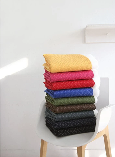 Quilted Cotton Blend Fabric, Solid Color Korean Fabric - Yellow Red Pink Blue Kakhi Brown Navy Gray Black, By The Yard /99446
