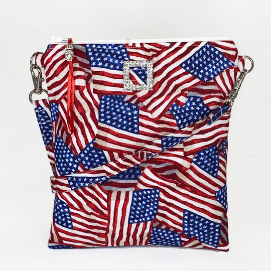 Flag Crossbody Bag, Patriotic, 4Th Of July, Usa, Military, Stars & Stripes, Purse, Shoulder Gift For Her, Mom, Daughter, Friend