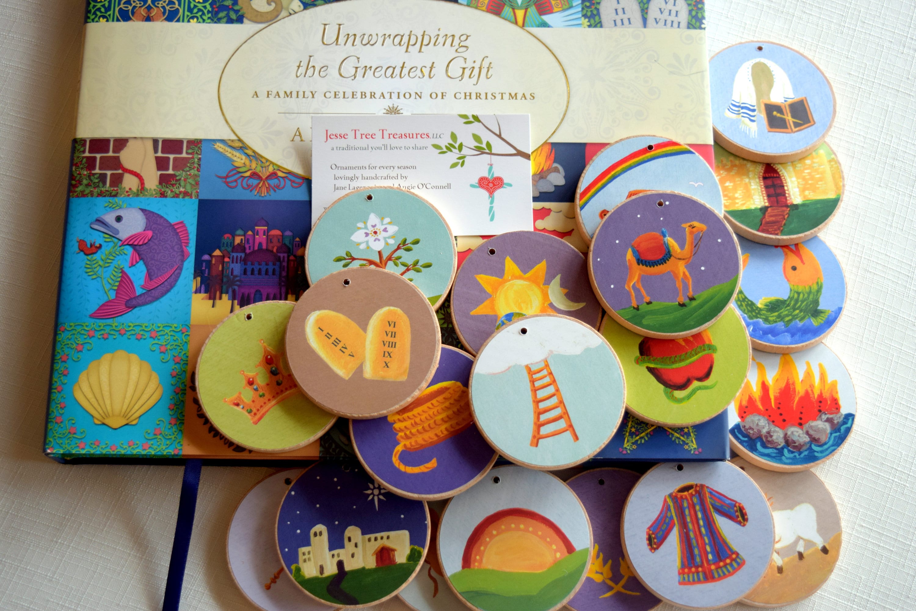 Jesse Tree Ornaments - List 2 Set For Unwrapping The Greatest Gift A Family Celebration Of Christmas By A. Voskamp, Sticker Backs Included