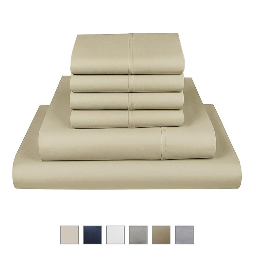 Fisher West New York fwny Full Cotton Polyester Blend 4-Piece Bed Sheet in Gray | 810018901349