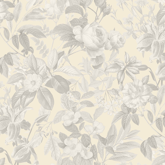 Floral Blender - Cream, Tone-On-Tone Flowers, From The Secret Escape Collection, By Elizabeth's Studio, 44" Wide Half Yard