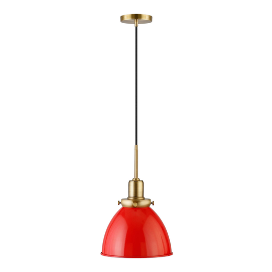 Red Metal Dome Shade Iris Pendant Lamp by World Market