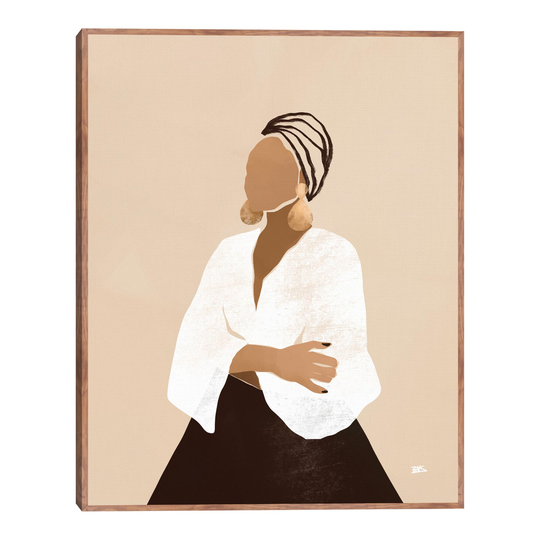 Celia By Bria Nicole Framed Canvas Wall Art: Natural - Medium by World Market