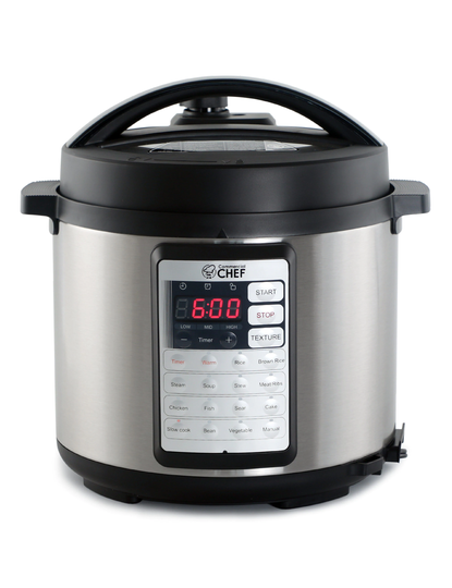 Commercial Chef 6.3-Quart Programmable Electric Pressure Cooker Stainless Steel | CHP63MS