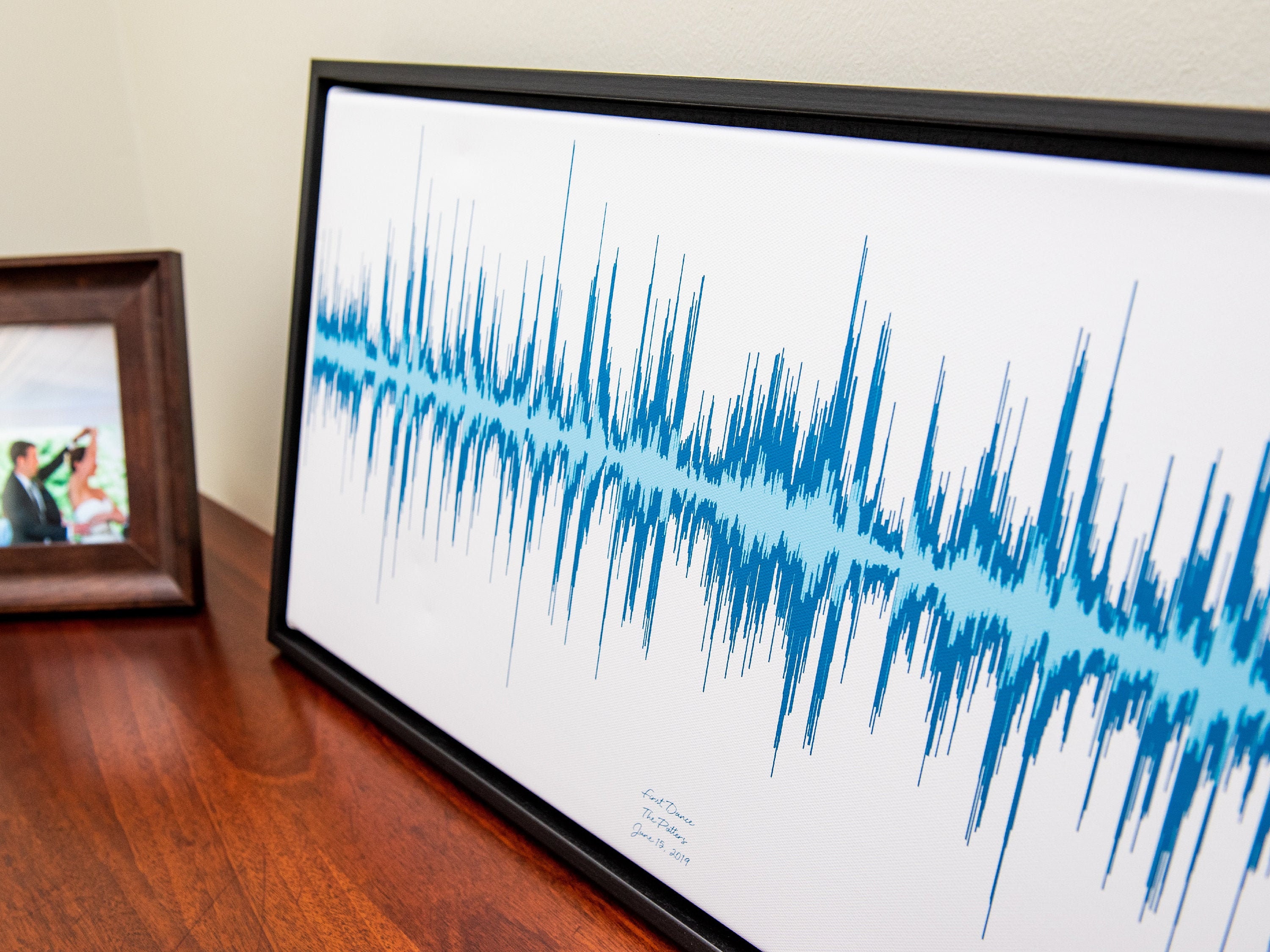 First Dance Song Gift, 1 Year Anniversary Gift For Husband, Paper Him, Personalize Wedding Couple, Soundwave
