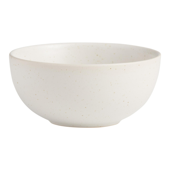 Cream Speckled Flekk Cereal Bowl: White - Stoneware by World Market