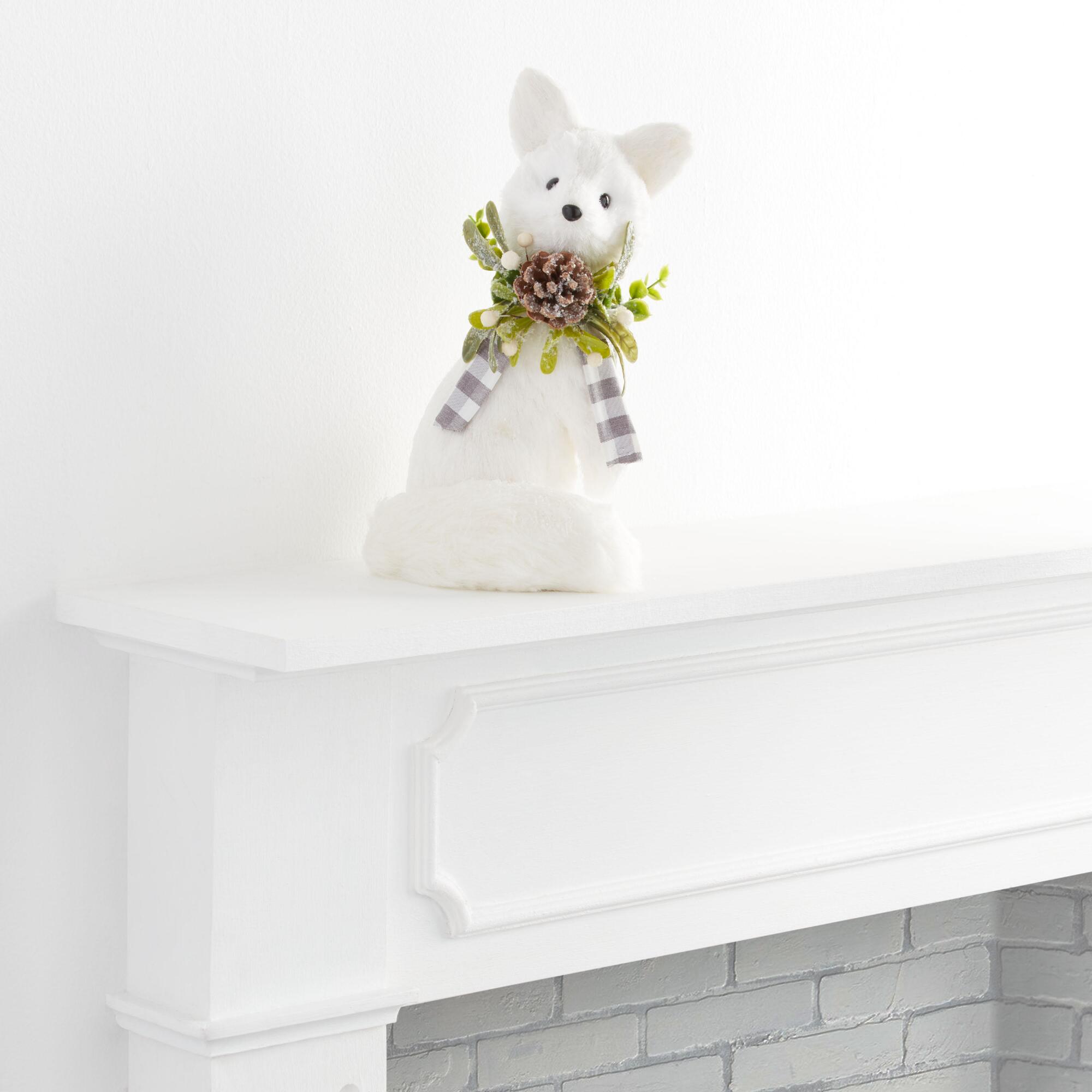 Pier Place White Sisal Standing Fox Decor by World Market