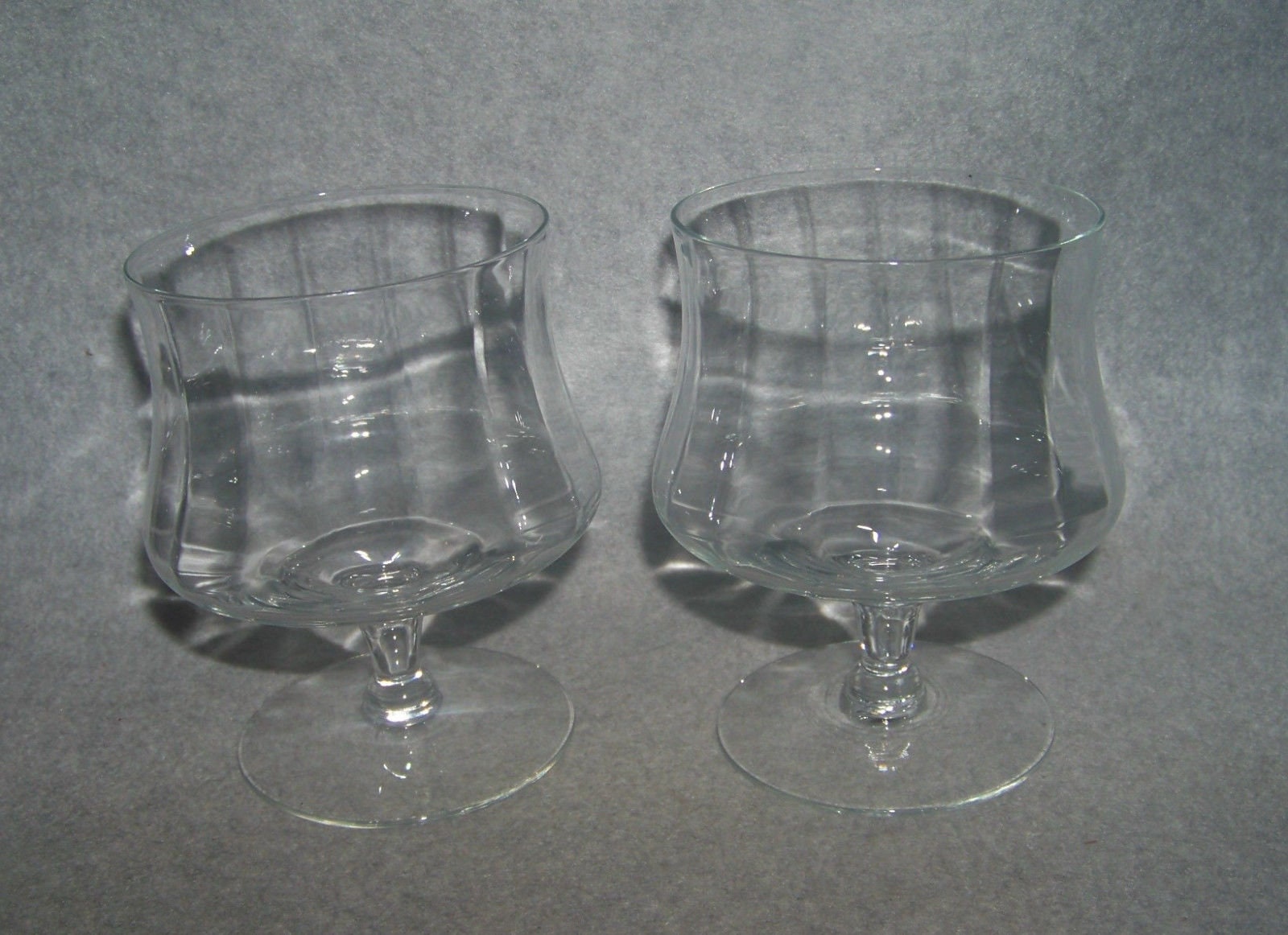 Vintage Cambridge Glass Clear Decagon Optic Seafood Cocktail No Liner Set Of 2