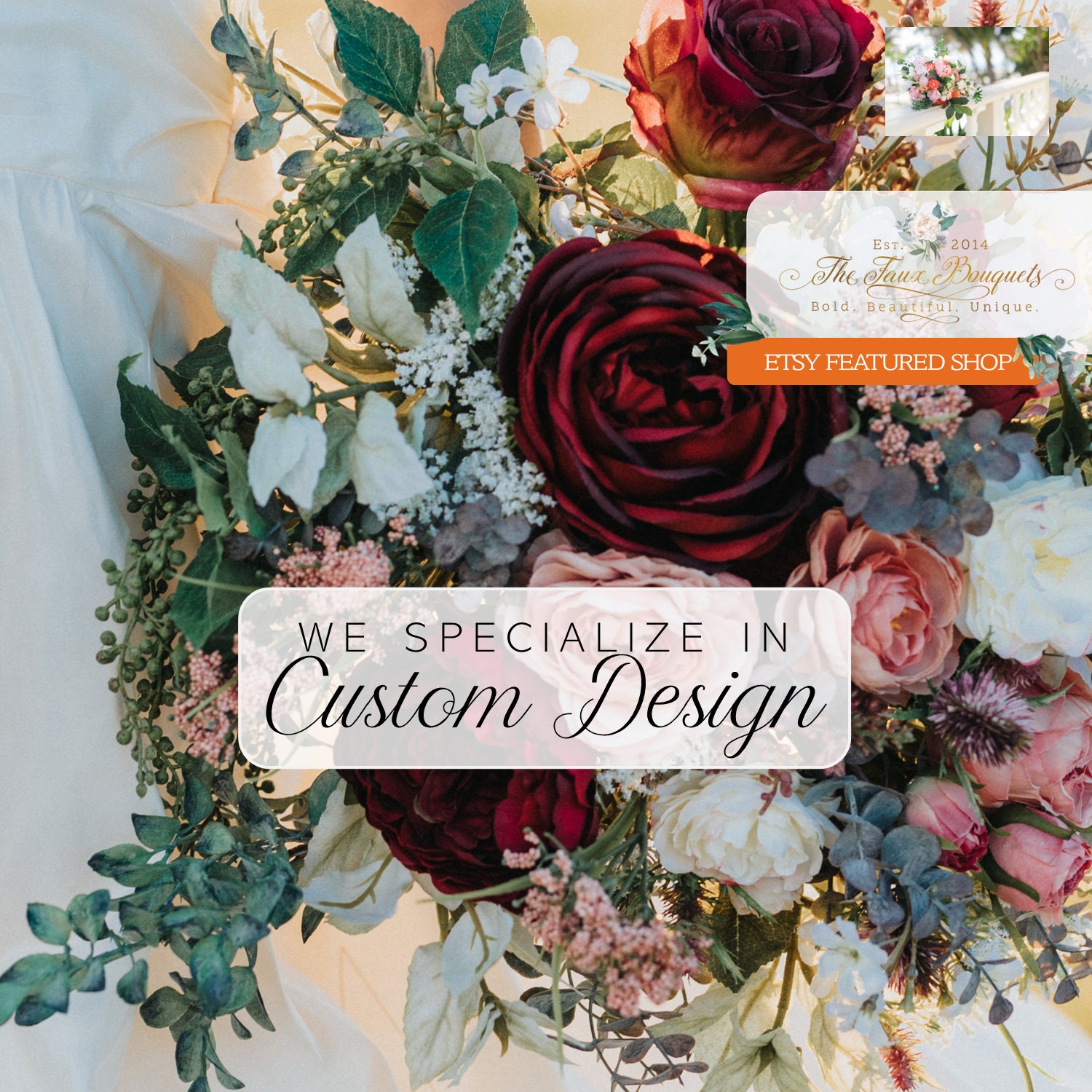 Wedding Flower Package, Custom Flowers, Silk Artificial Bouquets, Bridal Bouquet, Faux Flowers
