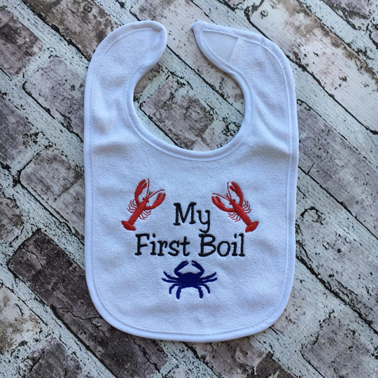 My First Seafood Boil Bib, Crawfish Boil, Crab Baby