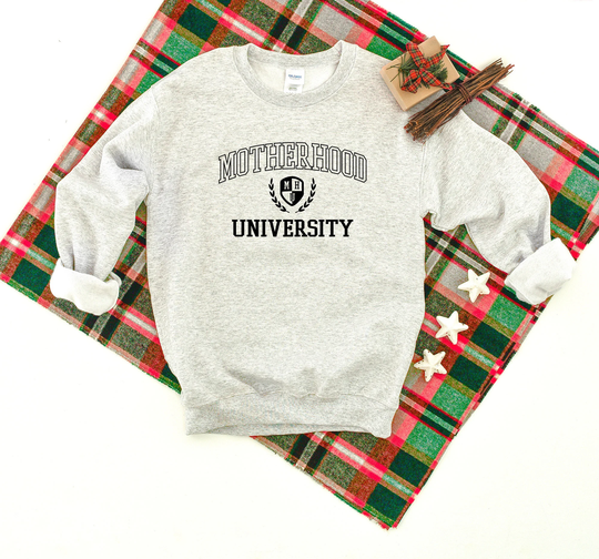 Motherhood University Unisex Heavy Blend Crewneck Sweatshirt, Mom Shirt, Gift For Mom, Gift, Sweater, Sweater