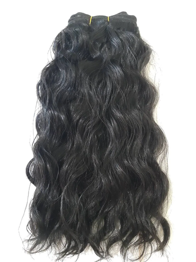 14" Spanish Wave Human Hair Blend Bundle Weave Extensions