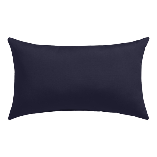 Sunbrella Navy Canvas Outdoor Patio Lumbar Pillow: Blue - Acrylic by World Market