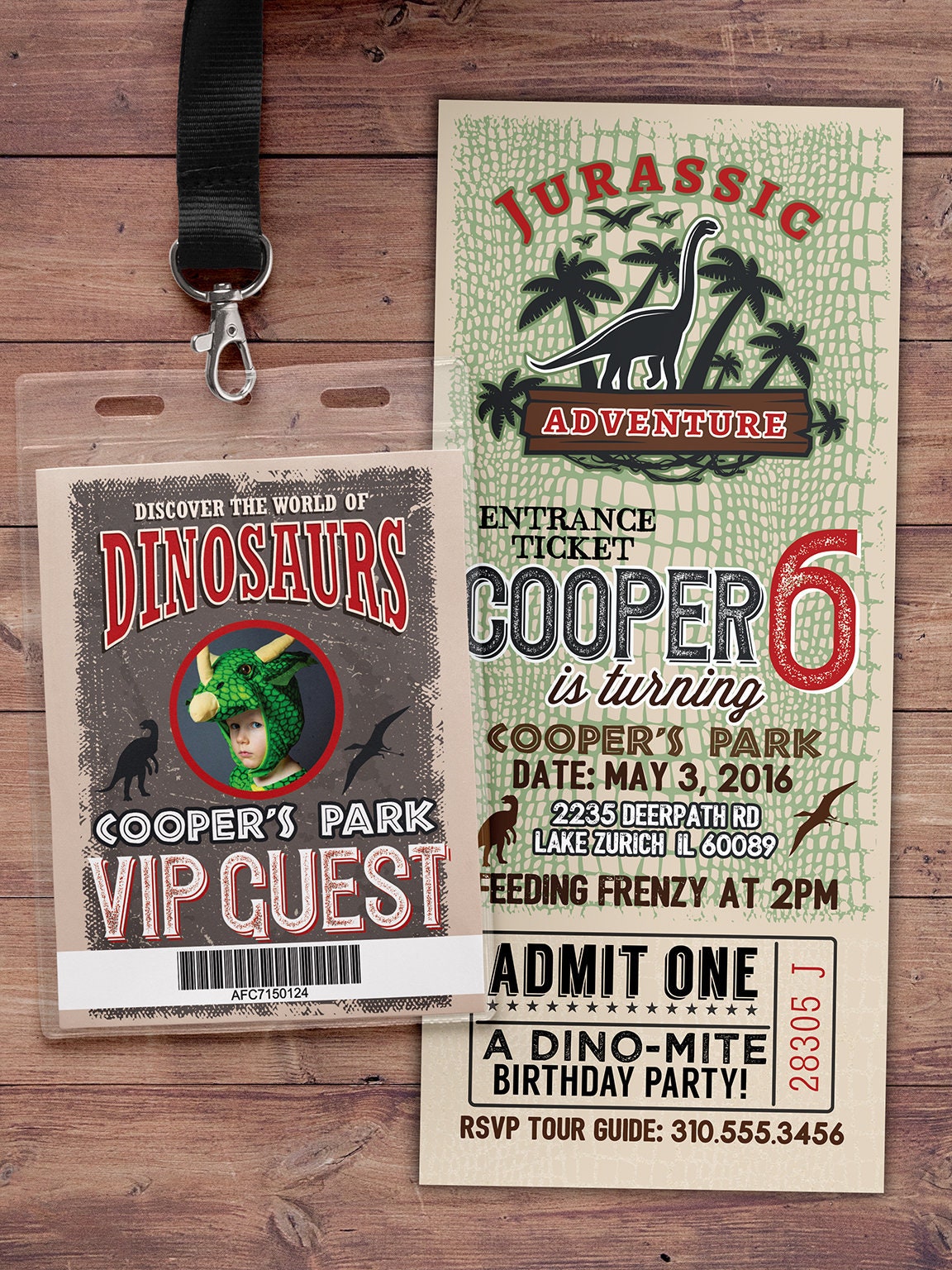 Dinosaur Birthday Party Invitation, Boy Party, Invitation