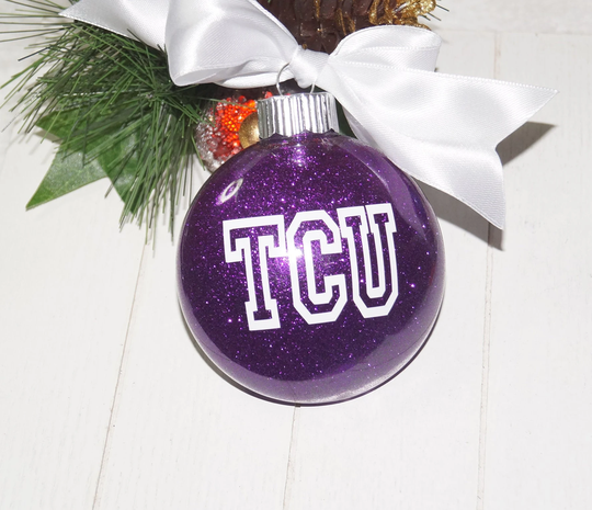 Tcu Christmas Ornament | Horned Frogs Go Purple & White Fear The Personalized Ornament