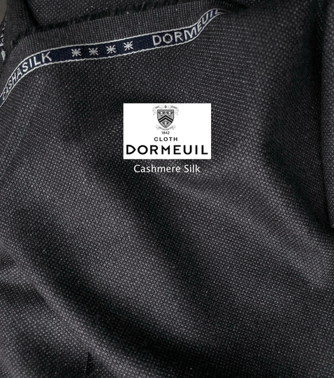 Cashmere Silk Blend Fabric, Grey Wool Suiting, Dormeuil Cashasilk, Made in Italy, For Dress, Suit, Jacket, By 4.25 Meter