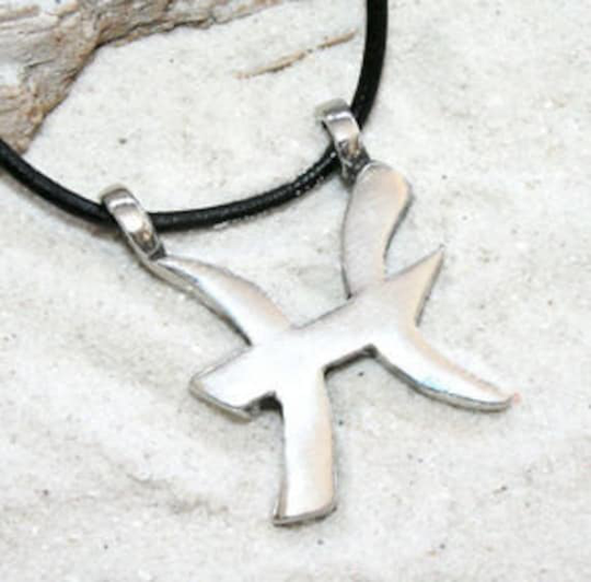 Pewter Pisces "The Fish" Zodiac Astrology Sun Sign Of February March Pendant | 27B